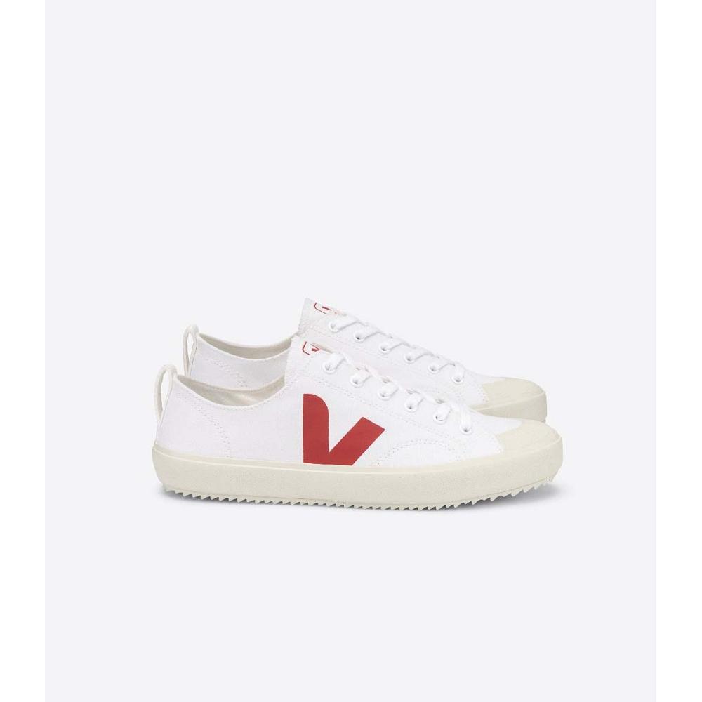 White/Red Men\'s Veja NOVA CANVAS PIERRE Shoes | AU 214UZG